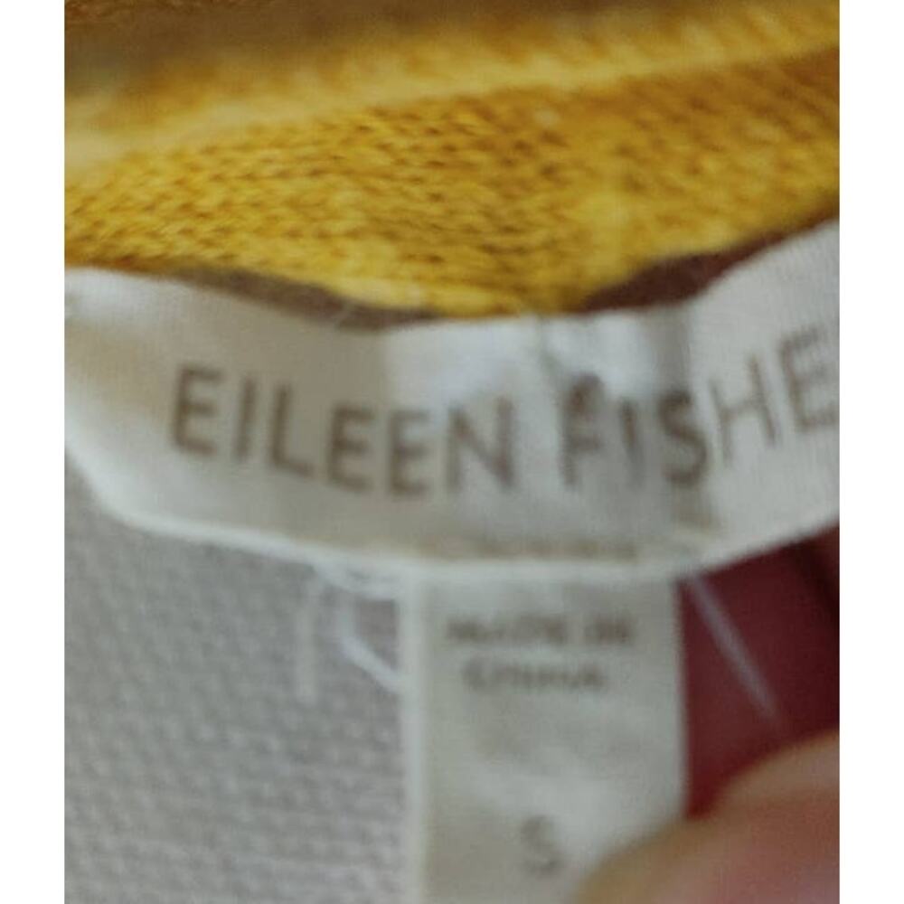 Eileen Fisher Blouse Short Sleeve Top Hi Low Linen Blend Small - Picture 4 of 5